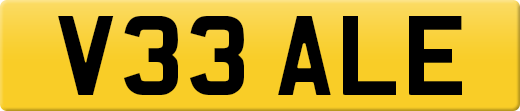 V33 ALE private number plate